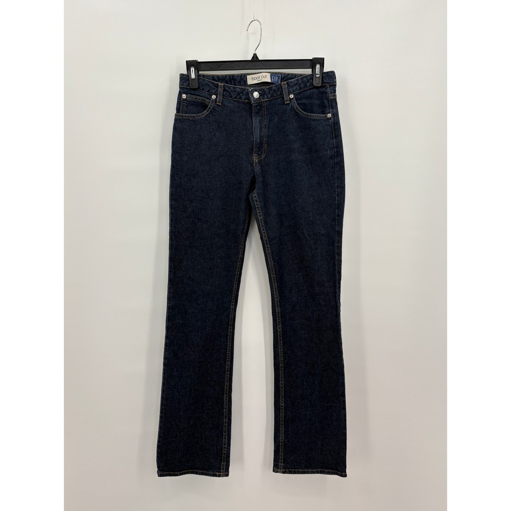 GAP Womens Bootcut Stretch Jeans Dark Wash Denim Made in USA Size 10 Long